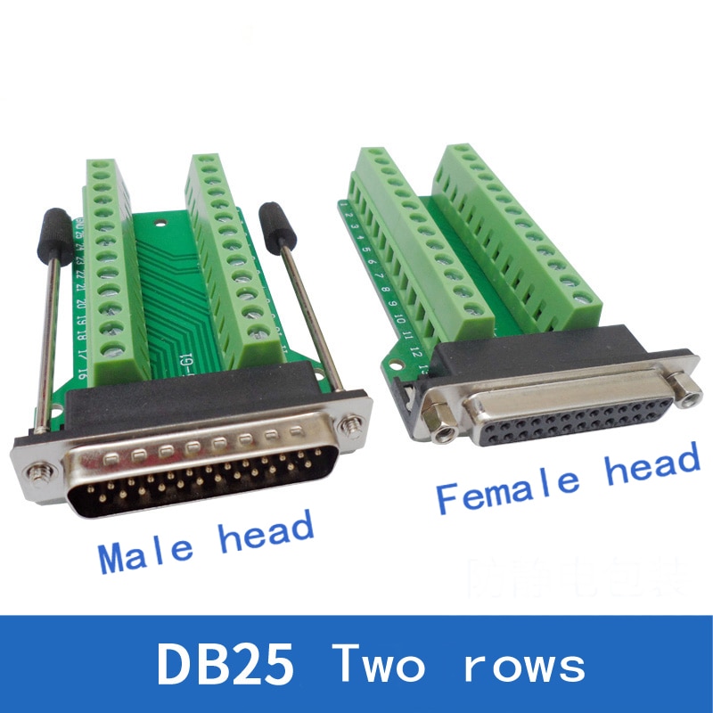 DB25 plug gratis soldeer mannelijke vrouwelijke 25 pin parallelle poort DR25 terminal board klemmenblok