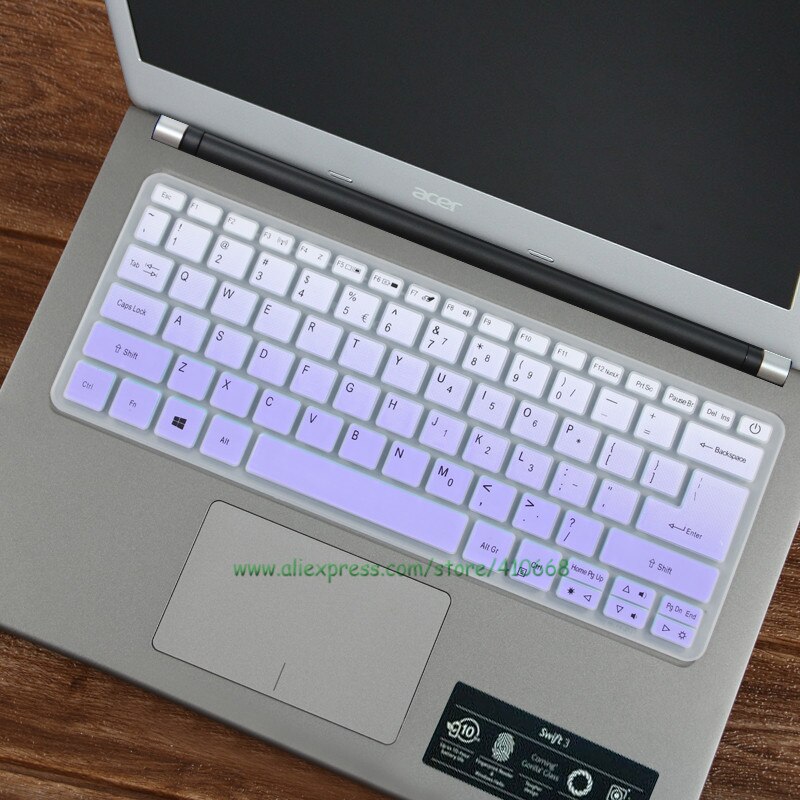 Waterproof Silicone Keyboard Cover Skin Protector For Acer Swift X SFX14-41G SFX14 41G / Acer Fun S3x 14 Inch Laptop: Gradual purple