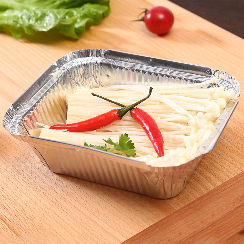 Barbecue Tin Carton Thickened Large Capacity Packing Box Disposable Meal Box Food Dessert Tin Carton Without Lids