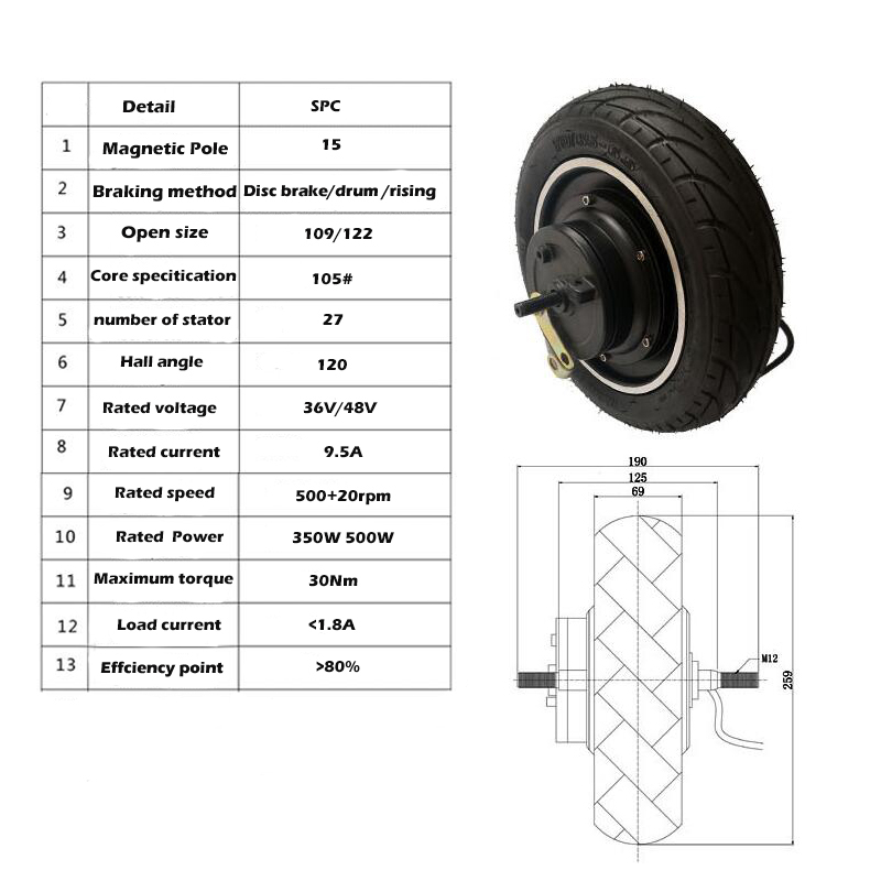 Electric Motor For Scooters wheel Diameter 6.5 inch Electric Scooter motor Hub Wheel MOTOR Brushless Toothless For Motorcycle