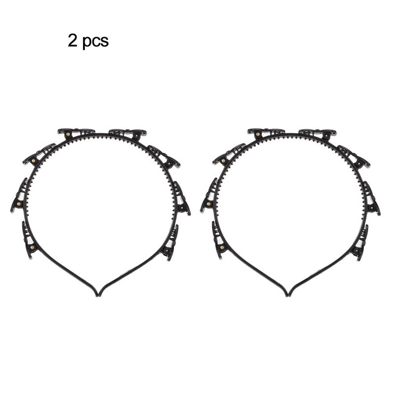 Doppel Schicht Bands Clip Haarbänder Kunststoff Geflochtene Stirnband Punk Neue betroffen Frauen Headwear Haar Zubehör: B651173A
