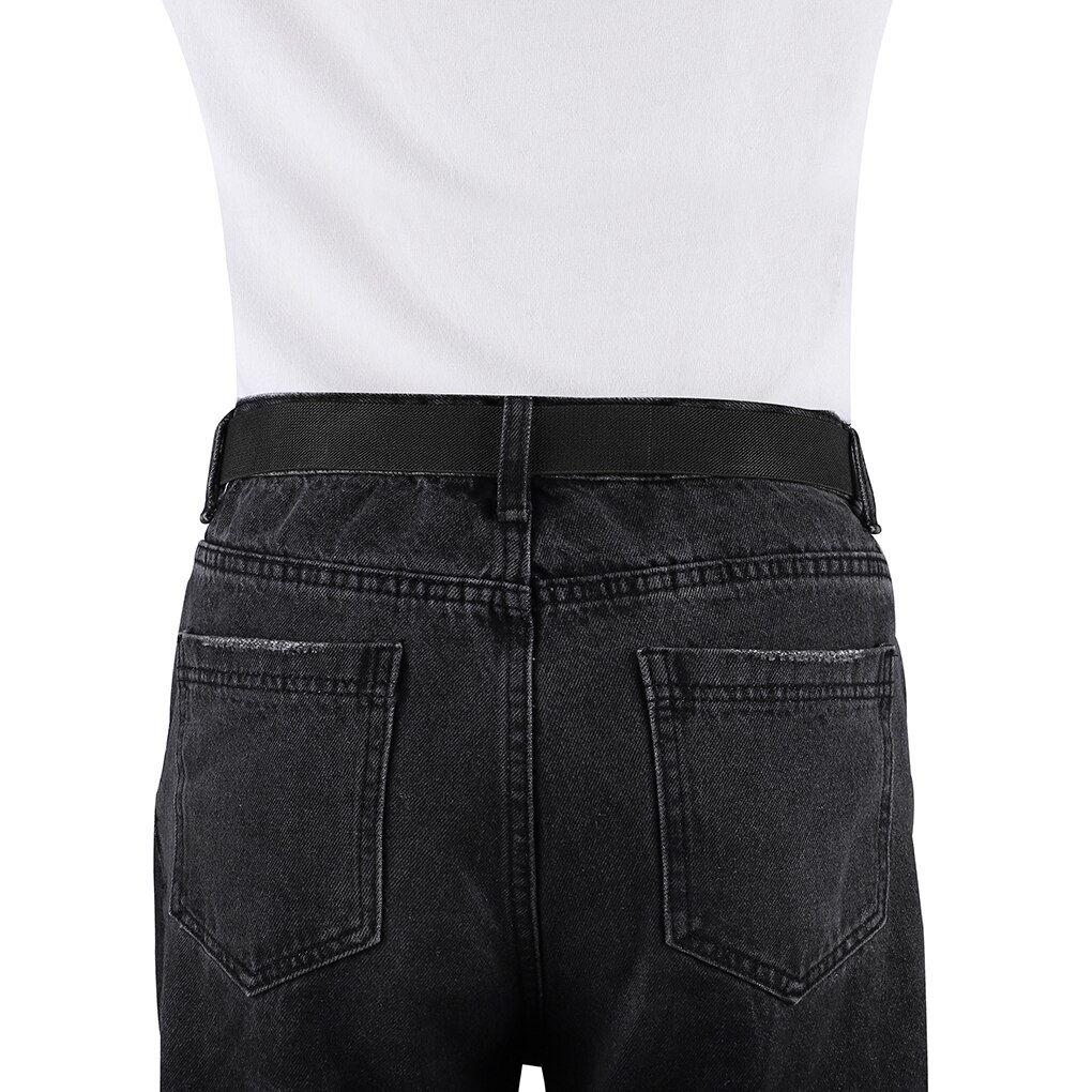 Elastisk usynligt bælte vævet stof sporløst unisex taljebælte moderigtigt jeansbælte
