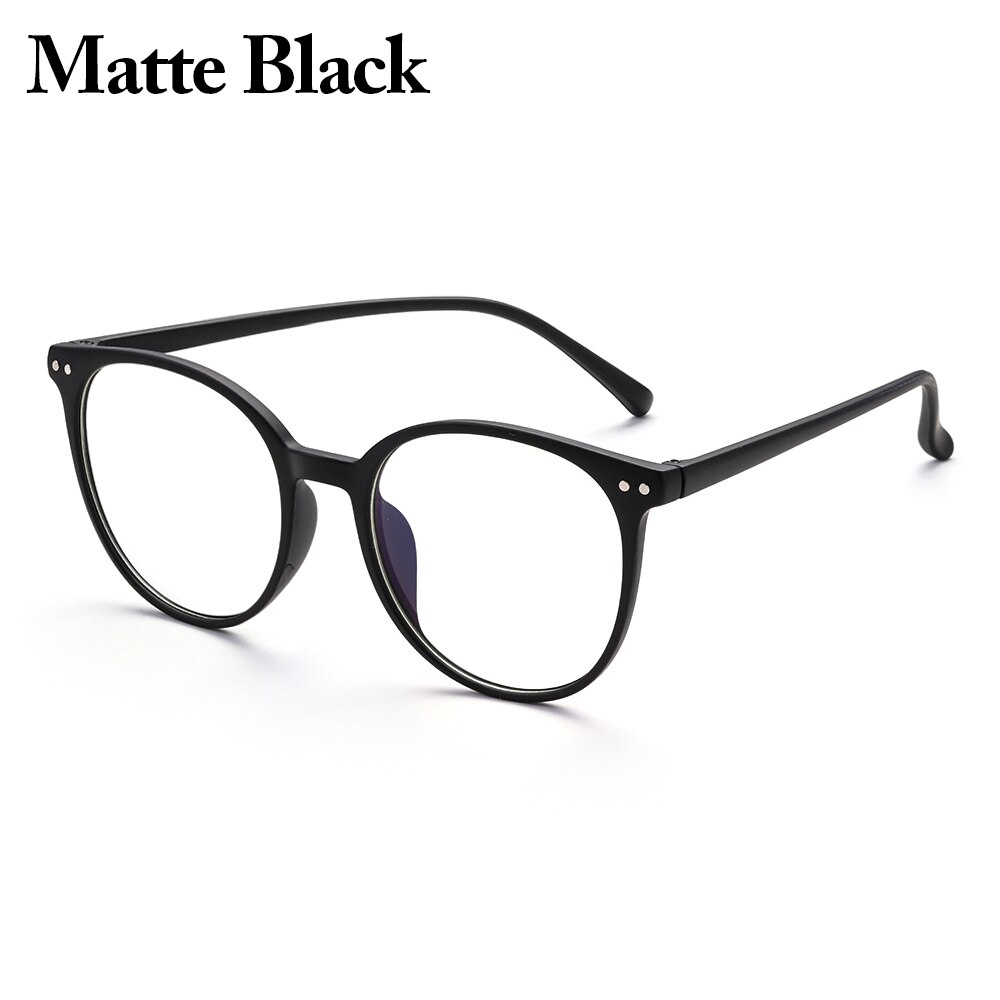 Oversized Computer Glasses Anti Blue Light Eyeglasses Frame Women Men Vintage Office Blue Blocking Clear Lens Gaming Glasses: Matte Black