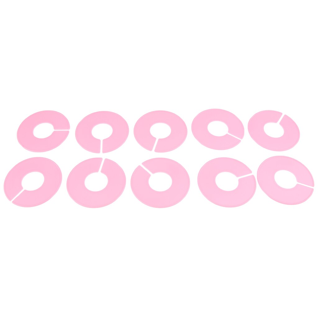 10Pack Durable Clothing Rack Size Dividers Round Hangers Dividers White for Baby Closet Size Dividers Clothing Rack Round Hanger: Pink