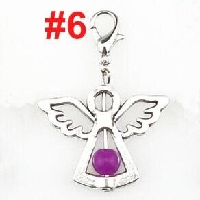 14 pçs encantos feitos à mão colorido acrílico grânulos charme anjo da guarda asas diy pingente para jóias 22526: color 6