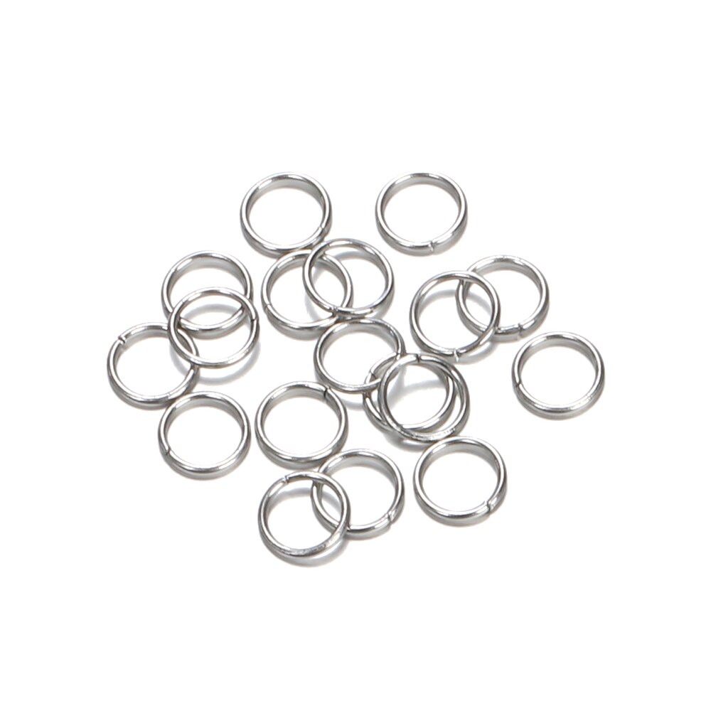 200 sztuk 100 sztuk ze stali nierdzewnej Jump pierścień 3-15mm pozłacane dzielone pierścienie do tworzenia biżuterii złącza łańcuchowe DIY akcesoria: 7mm Steel