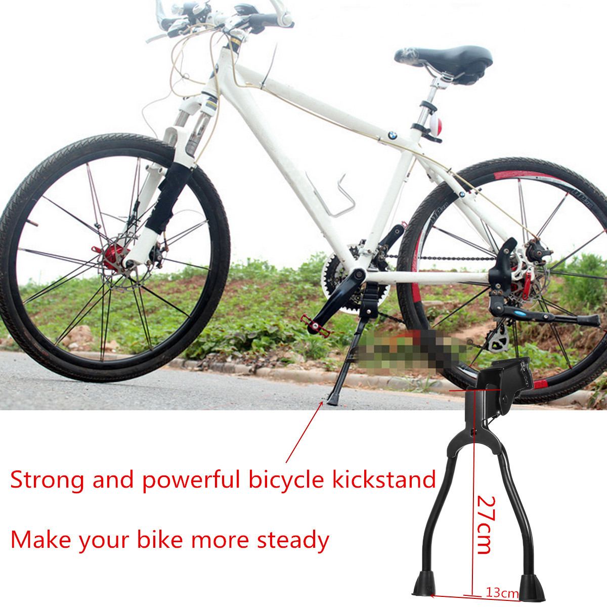 Stable Iron Double Leg Mount Stand Bike Bicycle stands Kick Adjustable Bicycle Bike in Metal Side stand Fit For Mountain Bike