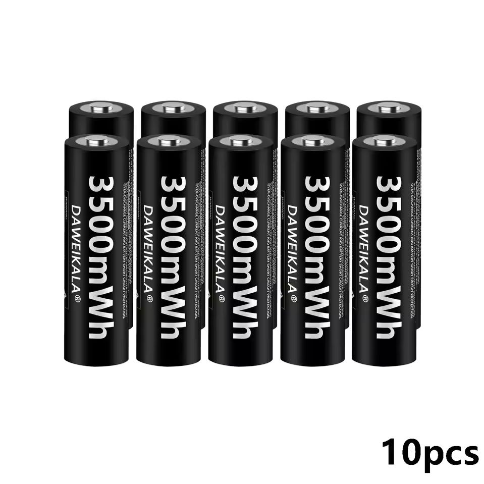 1.5v oplaadbare aa lithium-ionbatterijen met hoge capaciteit van 3500 mwh voor speelgoed met afstandsbediening, snelladen: Goud