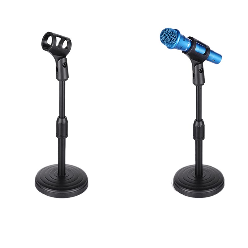 AMS-Desktop Microphone Stand Adjustable Height Disc Microphone Stand Portable