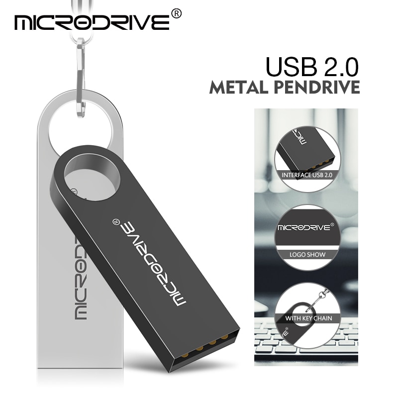 De alta velocidad de 128GB USB Flash 64GB 32GB 16GB Drive pluma de Metal de coche mini Pendrive USB 2,0 flash Drive lápiz de memoria USB