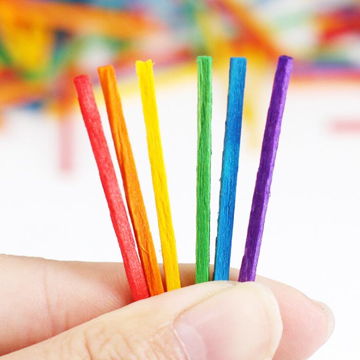 1000 pz colore fiammifero bastoncini di legno scuola materna bambini materiale a mano legno creativo artigianato fai da te Decoupage ornamenti in legno WYW