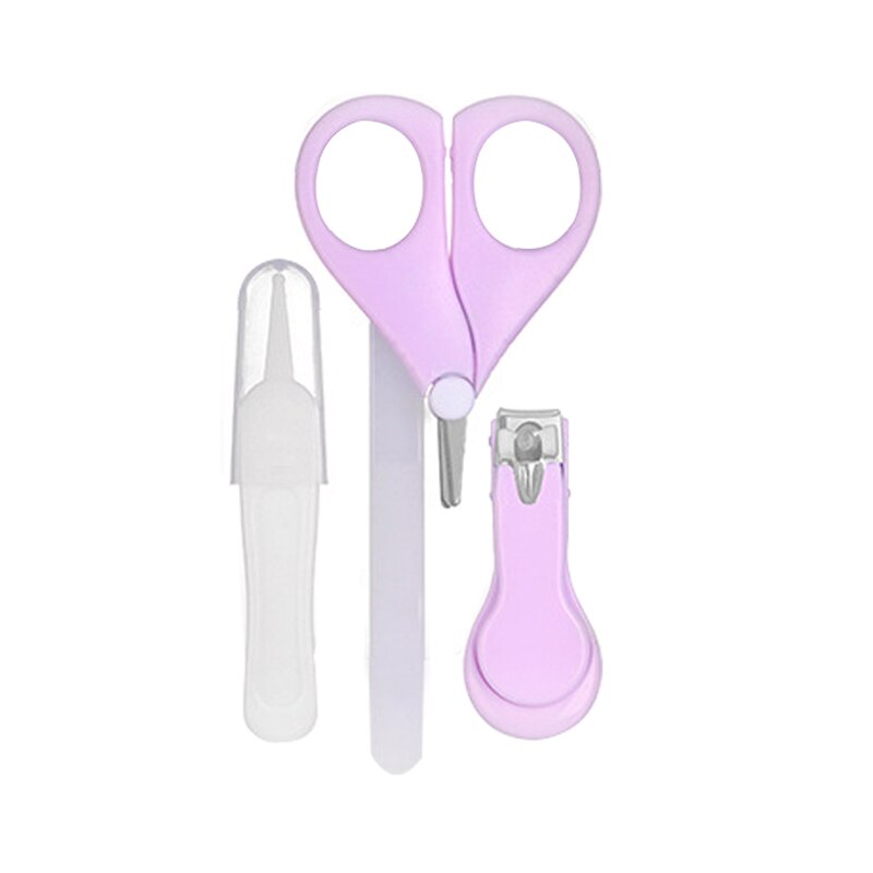 Multifunktionell baby nagelset 13 st/kit higiene bebe safty nagelklippare hårdvara manikyr näsrengöring tandborste för nyfödda: Lila 4 st