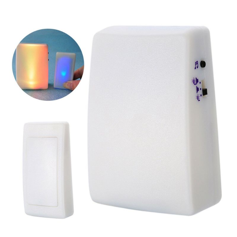 Timbre inalámbrico con luz de 7 colores para el hogar, timbre de puerta inalámbrico con Flash cambiable, con sonido sordos y con discapacidad auditiva, multifunción,