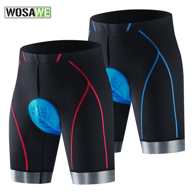 WOSAWE-pantalones cortos de ciclismo para hombre y mujer, Shorts con forro para bicicleta de montaña, acolchado 5D, con empuñaduras de pierna antideslizantes, para verano