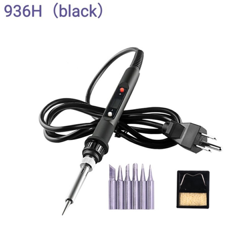 PJLSW EU Plug CXG 936d led Temperature Adjustable Electric Soldering Iron 220V 60W Internal Heating Soldering Station: C / US