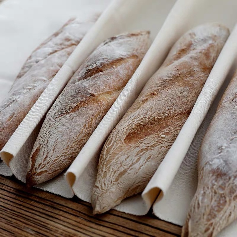 Tapis de cuisson Baguette de pain | Tissu de lin fermenté épais, résistance à la pâte, casseroles Baguette de pain, tapis de cuisson, Baguette de coton, outil de cuisson
