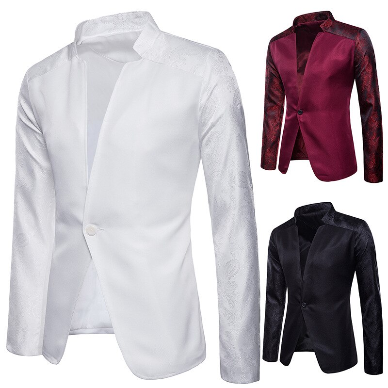 Hülse-einsatz kragen anzug, Bar bankett Party, hochzeit, schlicht herren anzug jacke