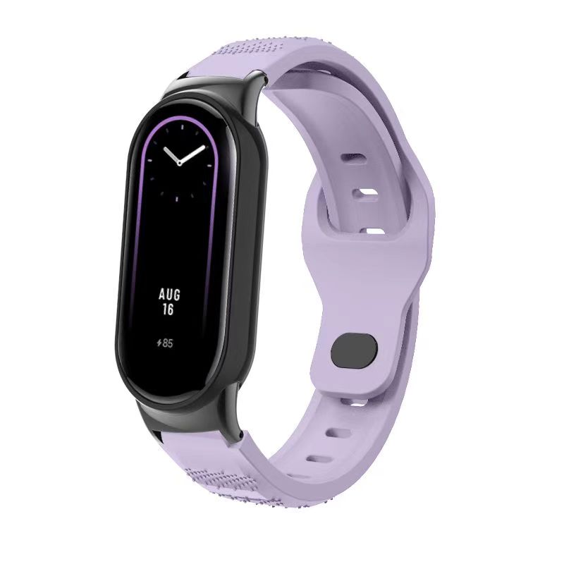Siliconen band voor Xiaomi Mi Band 9 8 SmartWatch Ademende sportarmband Vervanging polsband voor MiBand 9 8NFC 8 horlogeband: Beige