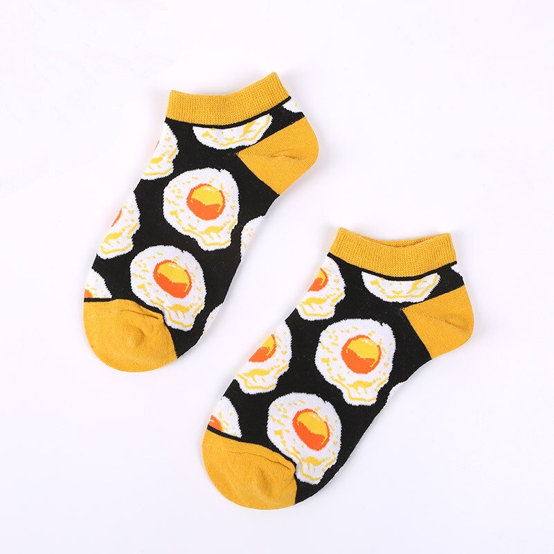 Mens' Fruit Avocado Zebra Cotton Boat Socks European and American Ins Tide Socks Happy and Funny Socks Man's Sox
