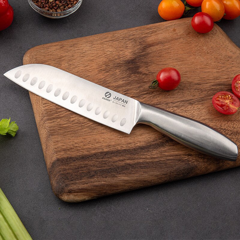 Non Stick Blade Hollow Handle Kitchen Knife 7 inch Santoku Knife 30cr13 Stainless Steeel Kitchen Chef Knives Santoku Japan Knife