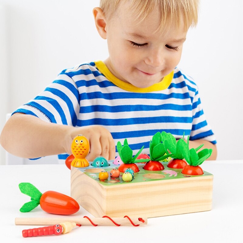Peuterpuzzel, vrolijk boerderijspel, trekwortel, vissen, wormen vangen, speelgoed voor kinderen, dxad