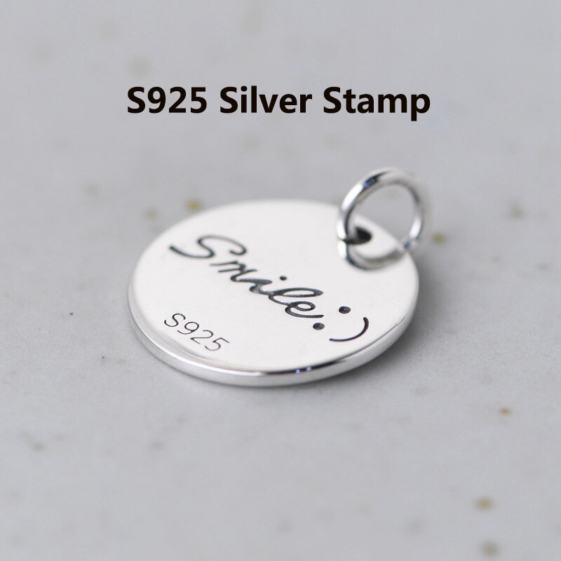 BALMORA Original 100% 925 Pure Silver Letter Pendant For Women Men Smile Couple Pendant Charm Necklace Accessories Without Chain