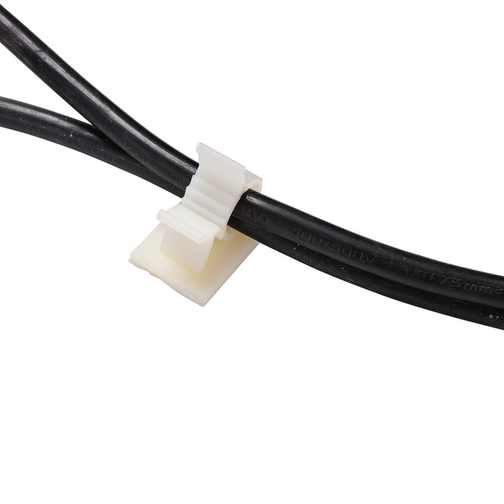 10 stk/parti 10mm hvit ledning fast klips bil line klips selvklebende ledning kabel organiserer opptrekker wire holder skrivebord tilbehør