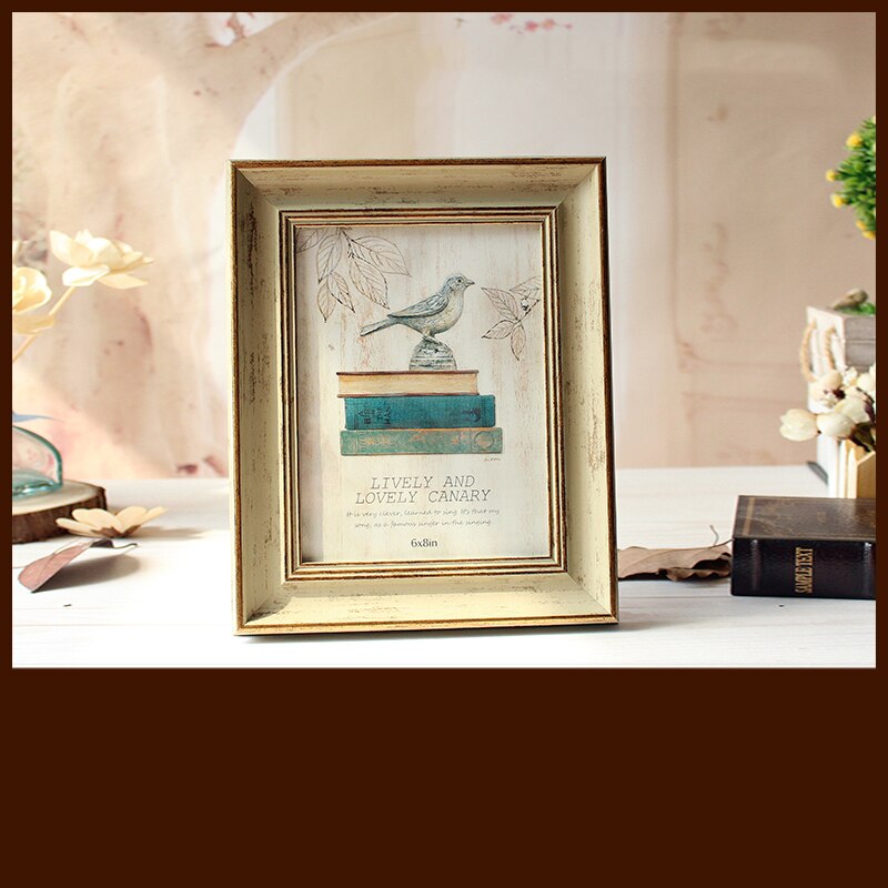 European Retro Wooden Photo Frame Set-up Photo Frame 6 Inch 7 Inch Picture Frame Retro Picture Frame Wall Hanging: A / 8 inch