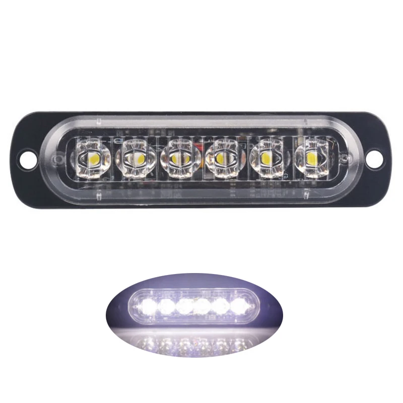 6 LED-Blinkwarnleuchten für LKW, Auto, Motorrad, Gelb, Weiß, 18 Blitzmodi, Notfalllampe, 12–24 V, seitliche, hohe, helle Lichter