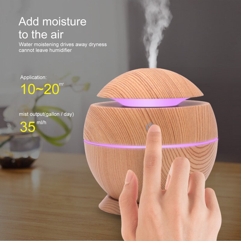 Ultrasone Cool Mist Luchtbevochtiger Usb Aroma Essentiële Olie Diffuser Luchtreiniger 7 Color Change Led Night Light Voor Office Home