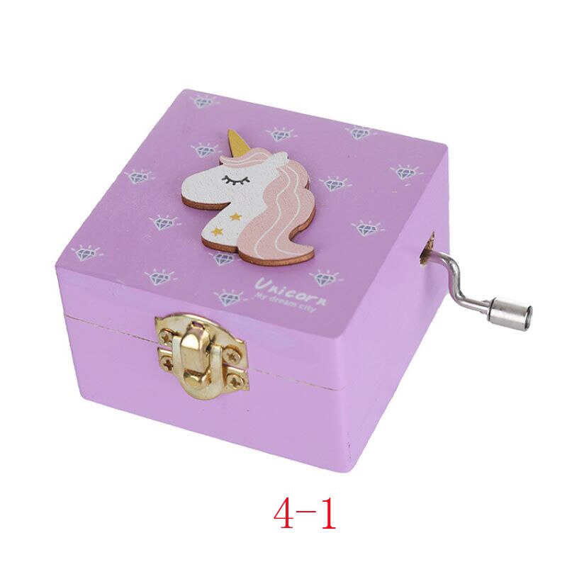 Caja Musical de madera para niños y niñas, 10 Uds., caja de de recuerdo de cumpleaños: music box 4-1