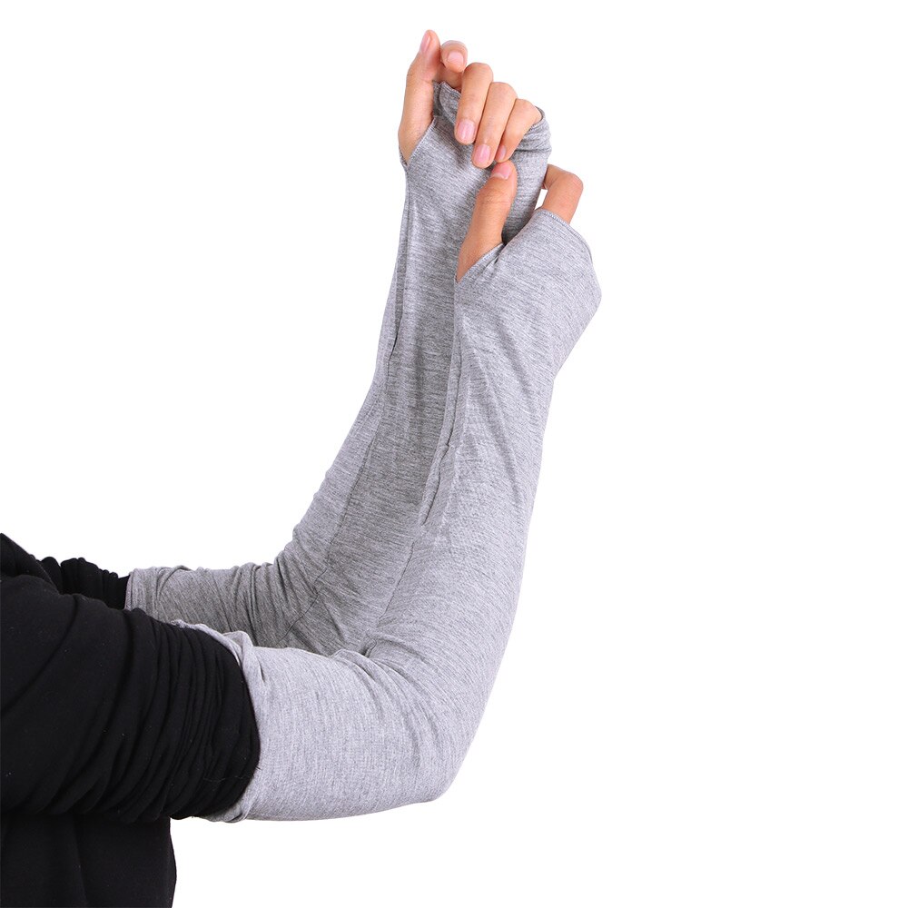 Modal Katoen Arm Warmer Handschoen Vrouwen Lange Vingerloze Handschoenen Elleboog Mode Wanten Kerst Accessoires 20 Kleuren: heather grey
