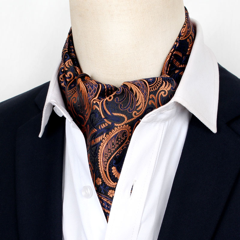 Hommes Vintage Polka Dot Wedding Formal Craings.com Ascot Scrunch Self Style, Gentleman Polyester, InjPaisley Neck, fraîchement