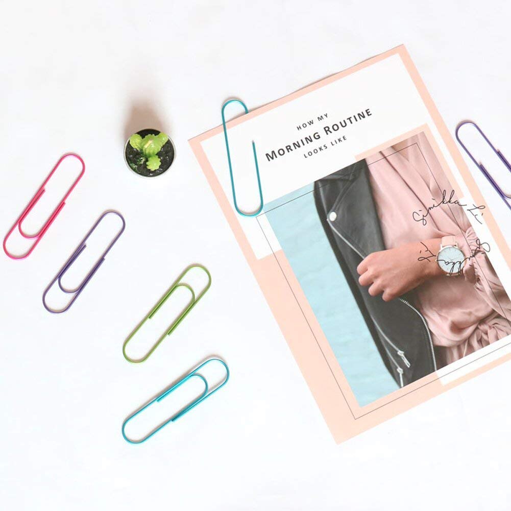 Trombone à revêtement en vinyle, paquet de 30 trombones géants multicolores de 4 pouces à couleurs assorties
