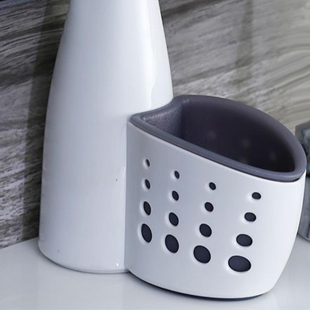 2 in 1 Refillable Liquid Detergent Bottle Dispenser Storage Box Sponge Holder