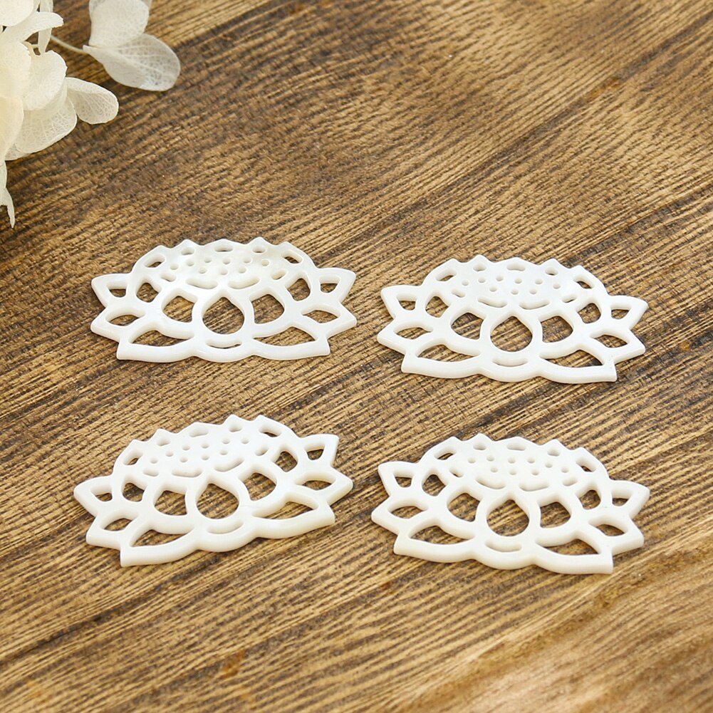 Matériel naturel Type Lotus Wisp vide coquille d&#39;eau douce bijoux artisanat bricolage boucles d&#39;oreilles accessoires de collier 5 pièces