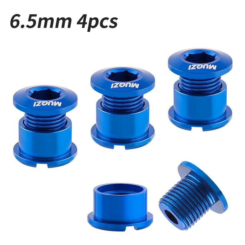 MUQZI 4/5PCS Kettingblad Bouten Enkele Dubbele Kettingblad Schroeven Mountain Road MTB Crank Bouten 6.5/8.5mm: Roze