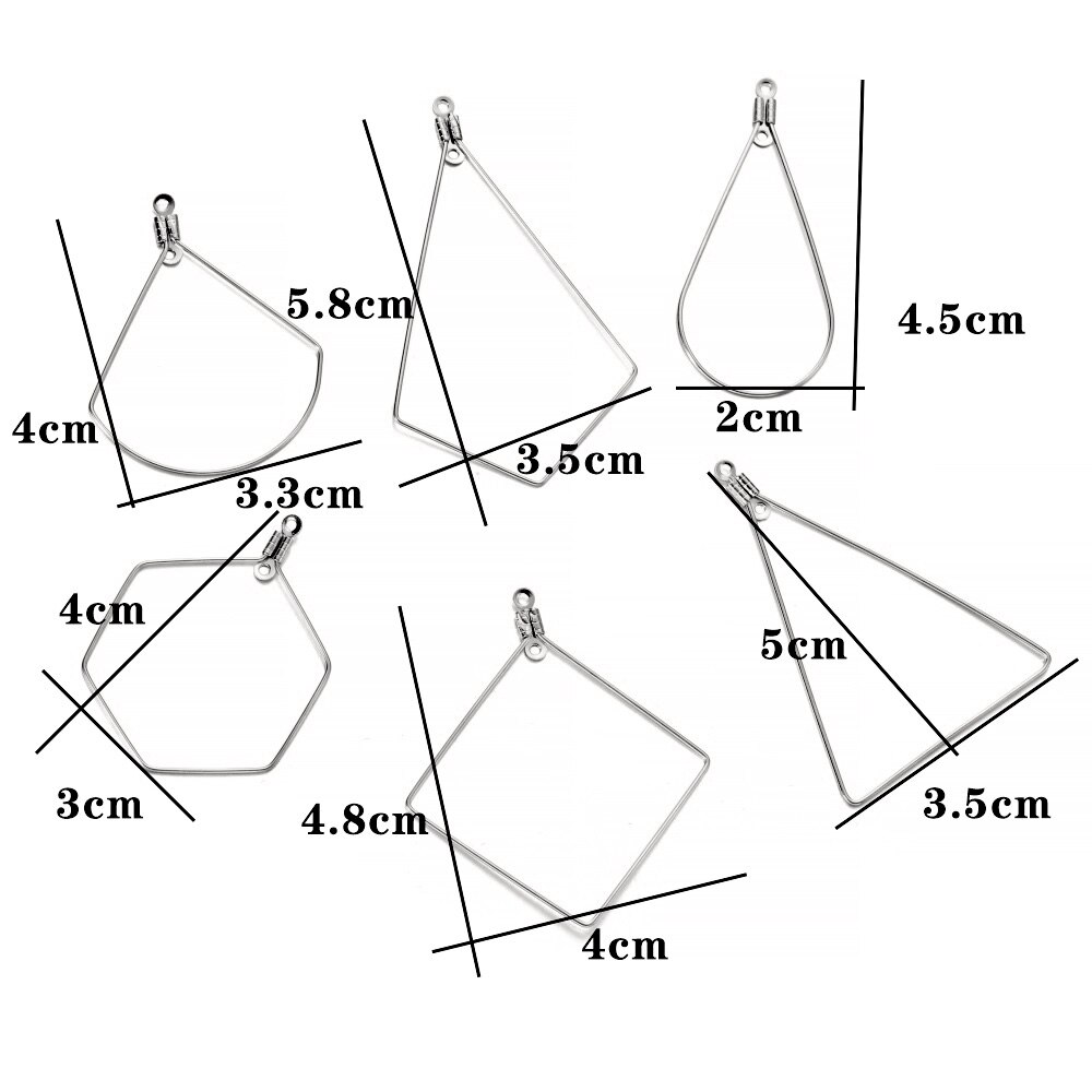 10/20 stuks roestvrijstalen oorbellen geometrische vorm hangers connector bevindingen sluitingen haken voor doe-het-zelf sieraden maken accessoires