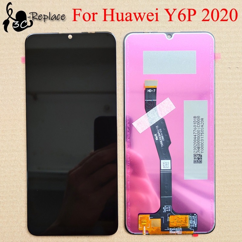 Zwart 6.3 Inch Voor Hua Wei Y6p Global MED-L29 MED-LX9 Lcd Touch Screen Digitizer Vergadering Vervanging Met Frame