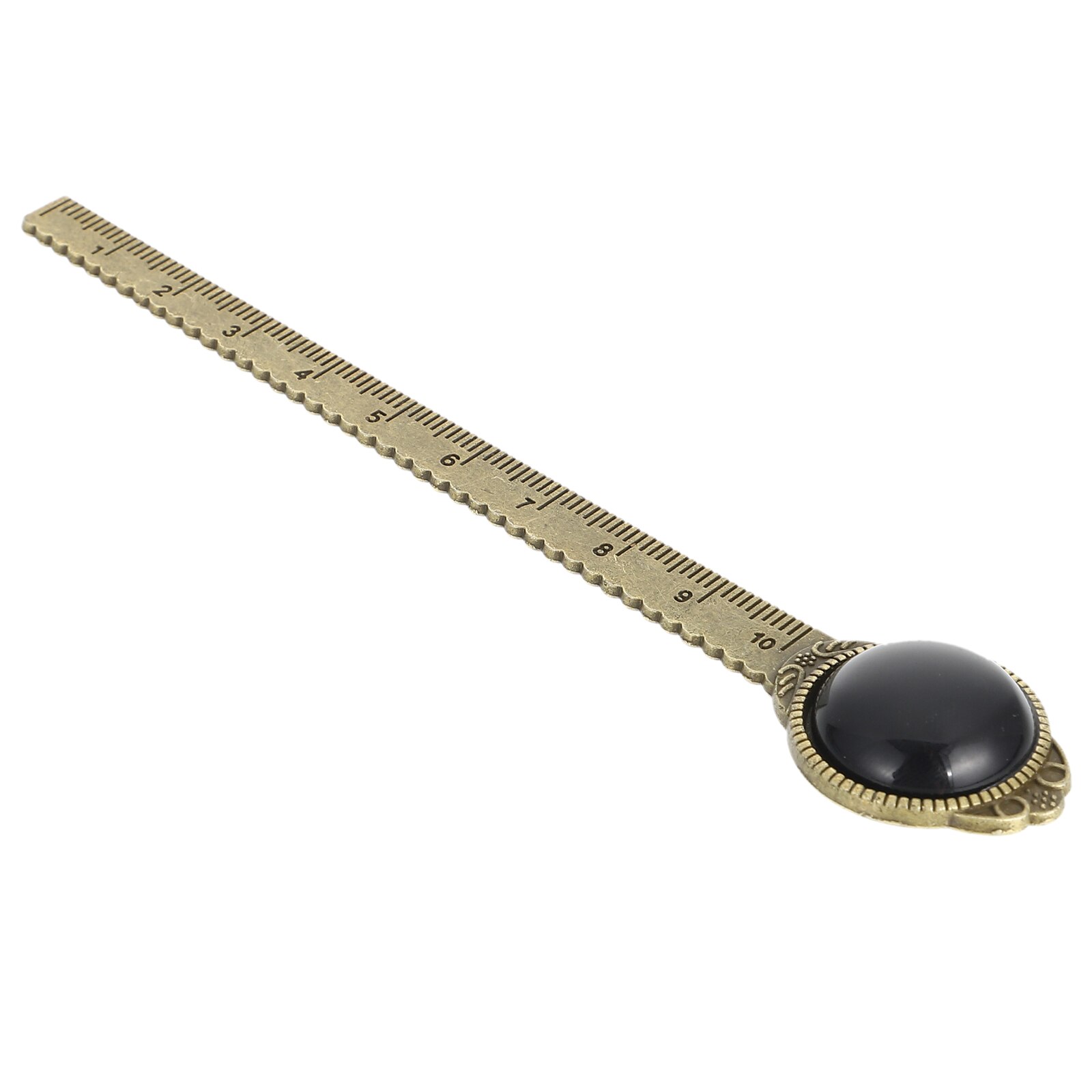Zinc Alloy Book Mark Ruler Book Mark Retro Book Marker Paper Label Reading Tool: Black