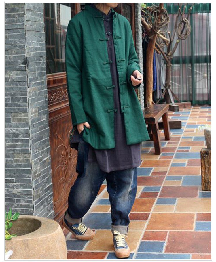 Traditional Chinese Winter Jacket Original Spring Autumn Coat Women Thin Quilted Coat Jaqueta Feminina Abrigos Mujer 4Colors: Green