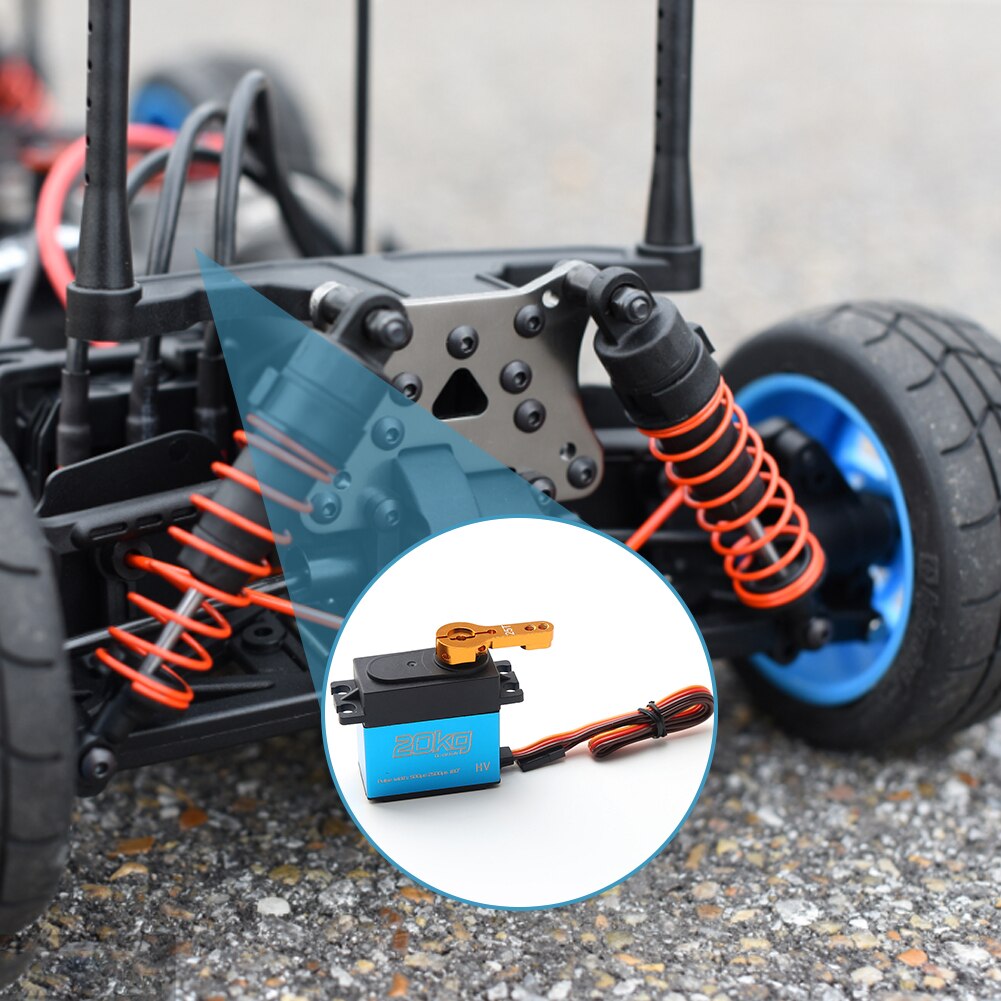 20KG Adjustable Digital Servo Waterproof 180 Degree Large Torque Digital Servo Aluminium Metal Gears 25T Arm RC Car Robot Ship