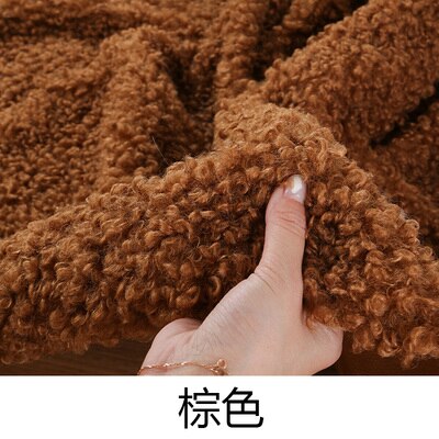 Soft and large-grained sheep curly wool thickened looped wool and lamb wool garment handmade Faux plush fabric for clothes: N