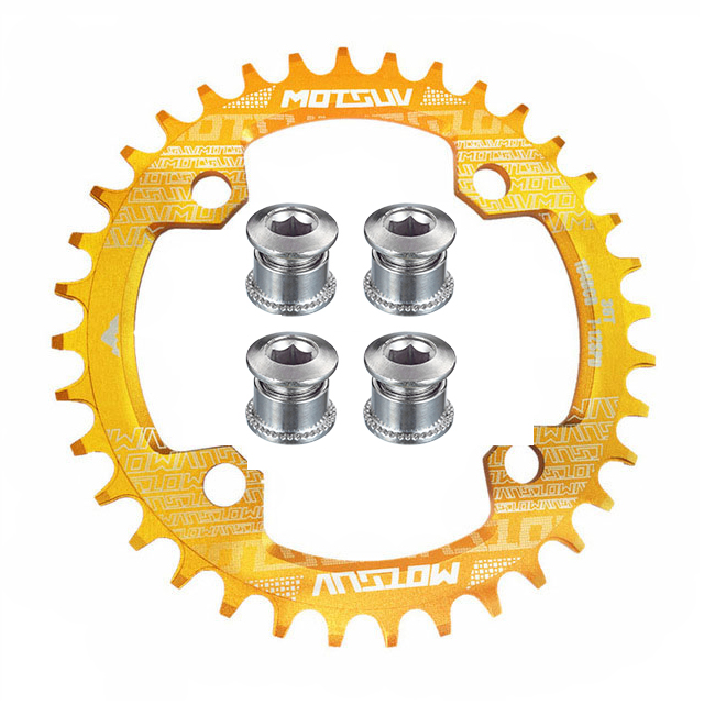 MOTSUV 104BCD Narrow Wide 38T 36T 34T 32T Bicycle Chainring,BCD 104 with 4 Bike Steel Screws, Single 12 11 10 9 8 Speed,Plato MT: light green / 30T