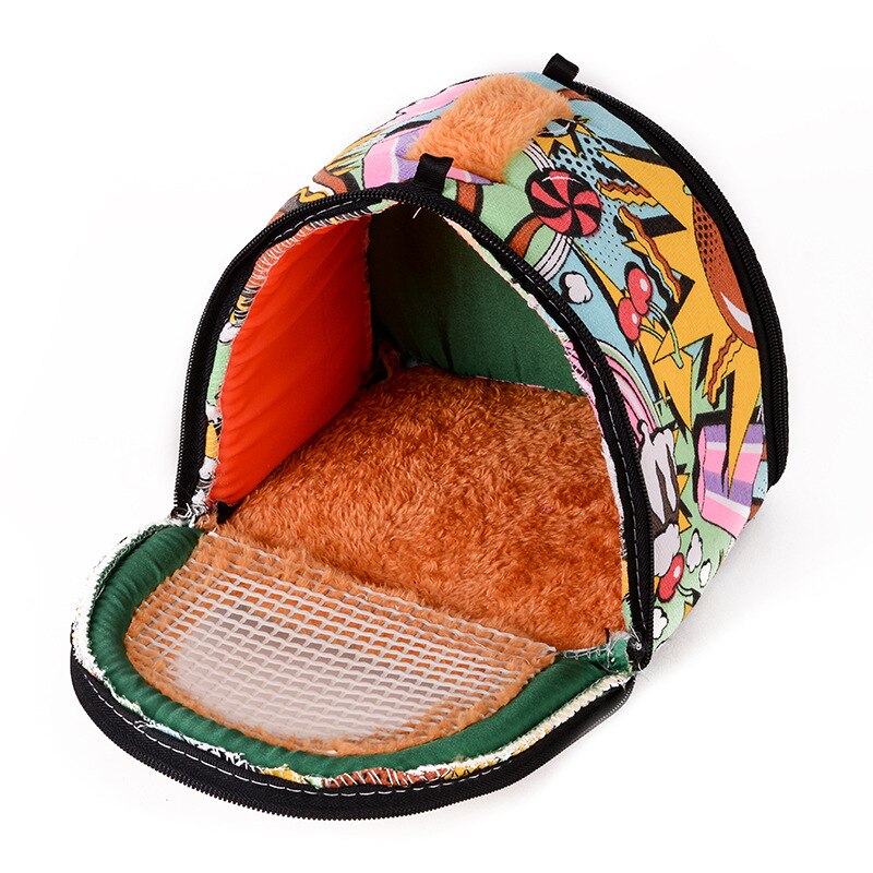 Portátil nido de hamsters cama erizo Guinea cerdo transpirable bolsas mascota pequeña al aire libre desplazamiento de Casa bolsa de Animal PEQUEÑO suministros