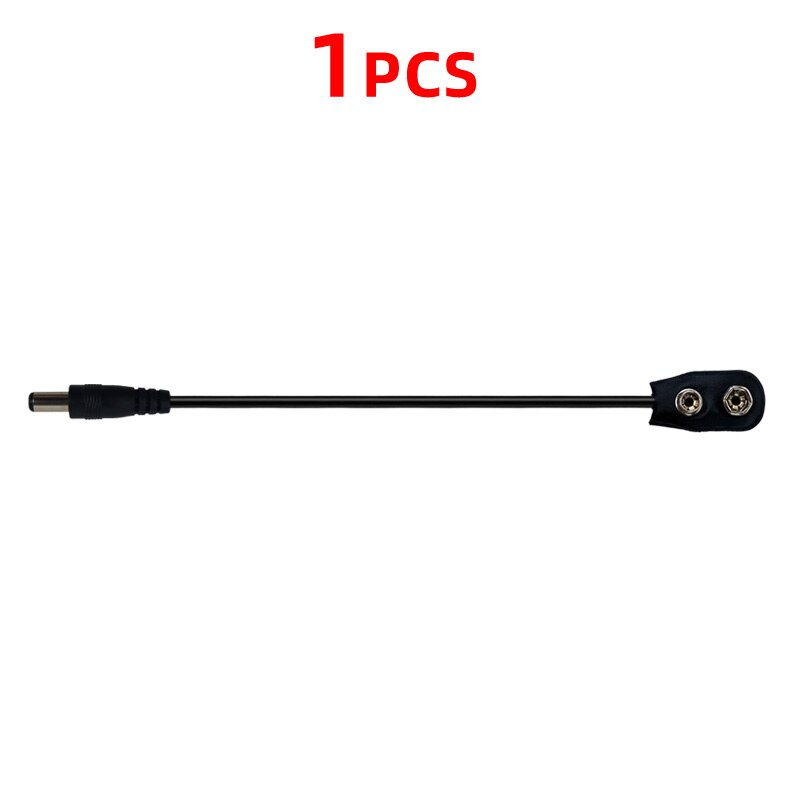 9V Battery Clip Converter Power Cables Snap Connector DC 2.1 5.5mm Plug For Guitar Effect Pedal Power Supply Cable: WHITE
