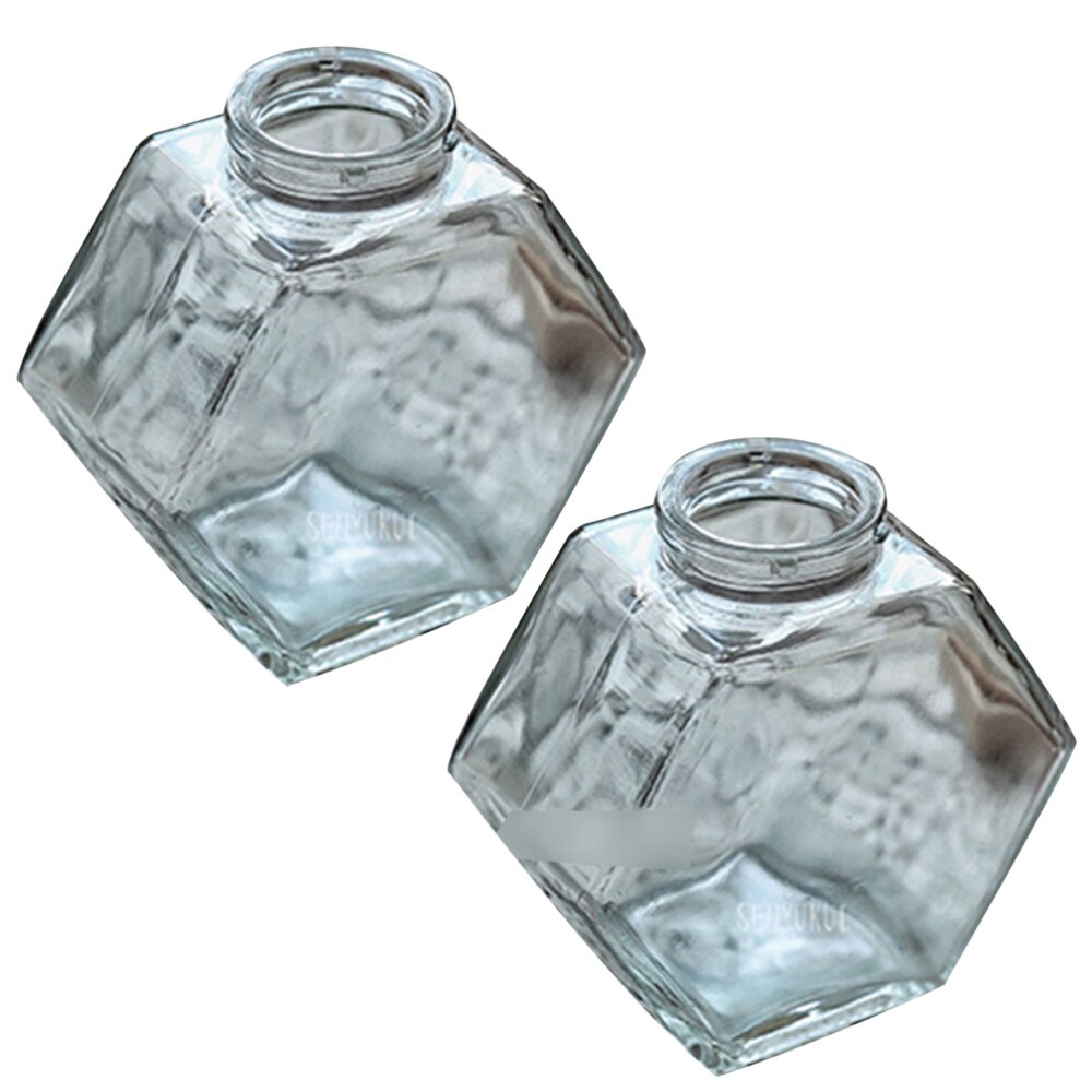 2Pcs Honey Jars Tasteful Transparent Hexagonal Honey Glass Jar Honey Bottles Clear Honey Pot for Home Kitchen