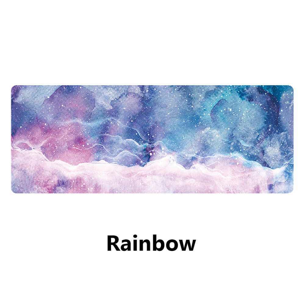 1PC Large Size Marble Grain Mouse Pad Office Computer Desk Mat Modern Table Game Keyboard Laptop Cushion Soft 900*400*1.5mm: Rainbow / 90x40 cm