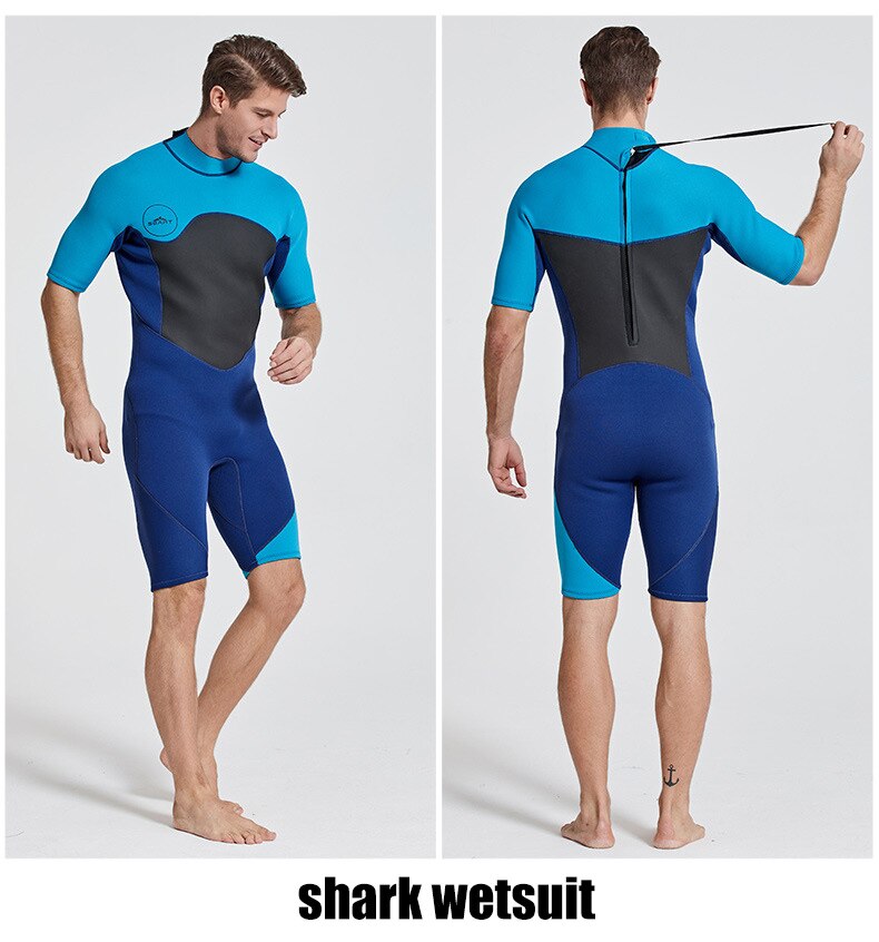 2MM Men&#39;s Neoprene Wetsuit One Piece Warmth Cold And Sunscreen Short Sleeve Snorkeling Suit Surfing Snorkeling Wetsuit 2021