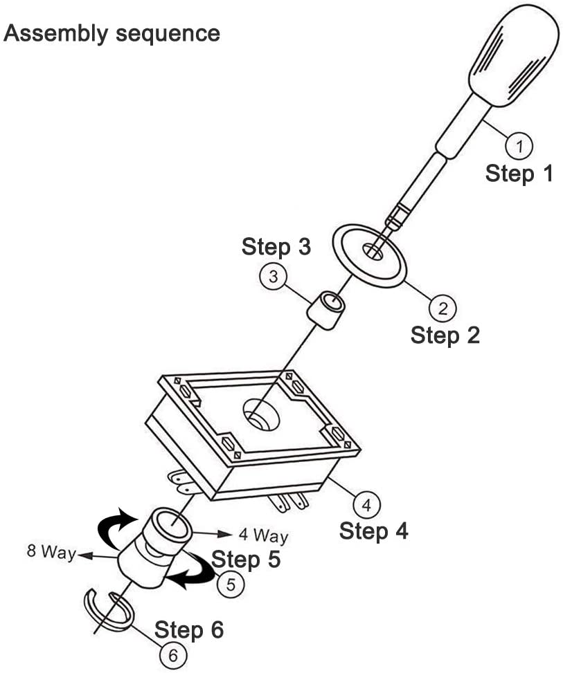 EG STARTS Joystick de compétition d&#39;arcade de Style américain, 2 broches, poignée elliptique commutable de 8 façons, précision 8 voies 187&quot;
